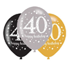 Ballonnen sparkling gold '40' (Ø28cm,6st)